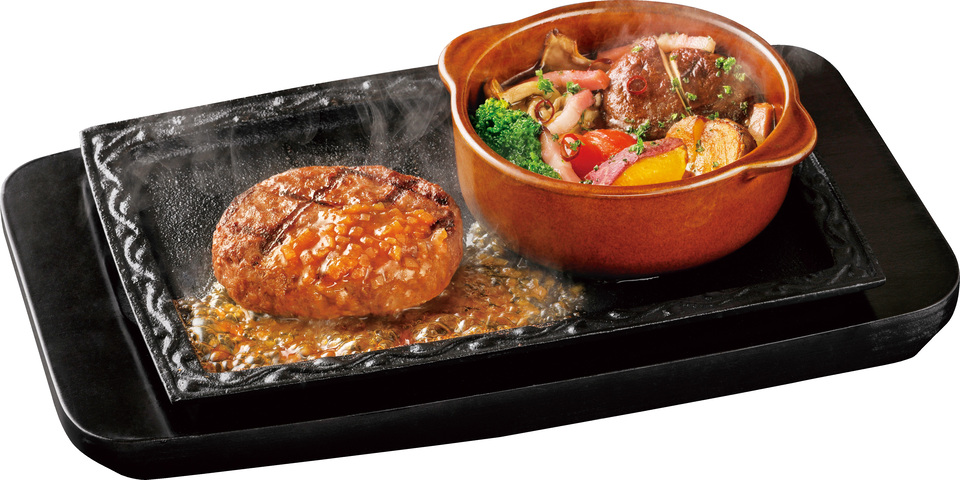 【店舗限定】ハンバーグときのこのアヒージョセット(ライスまたはライ麦パン付き)｜炭焼きレストランさわやか