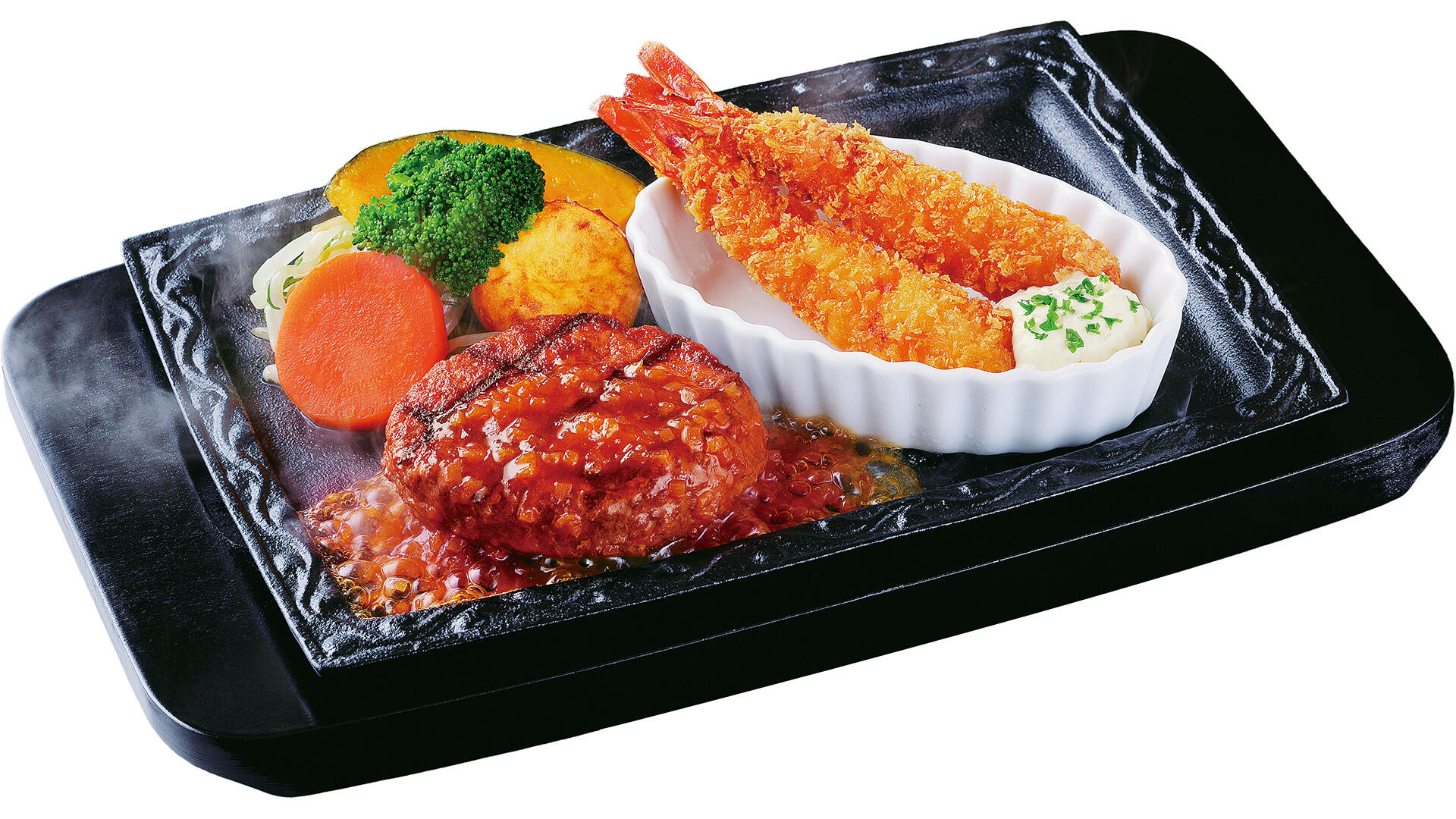 ハンバーグとエビフライランチ(タルタルソースつき)｜炭焼きレストランさわやか