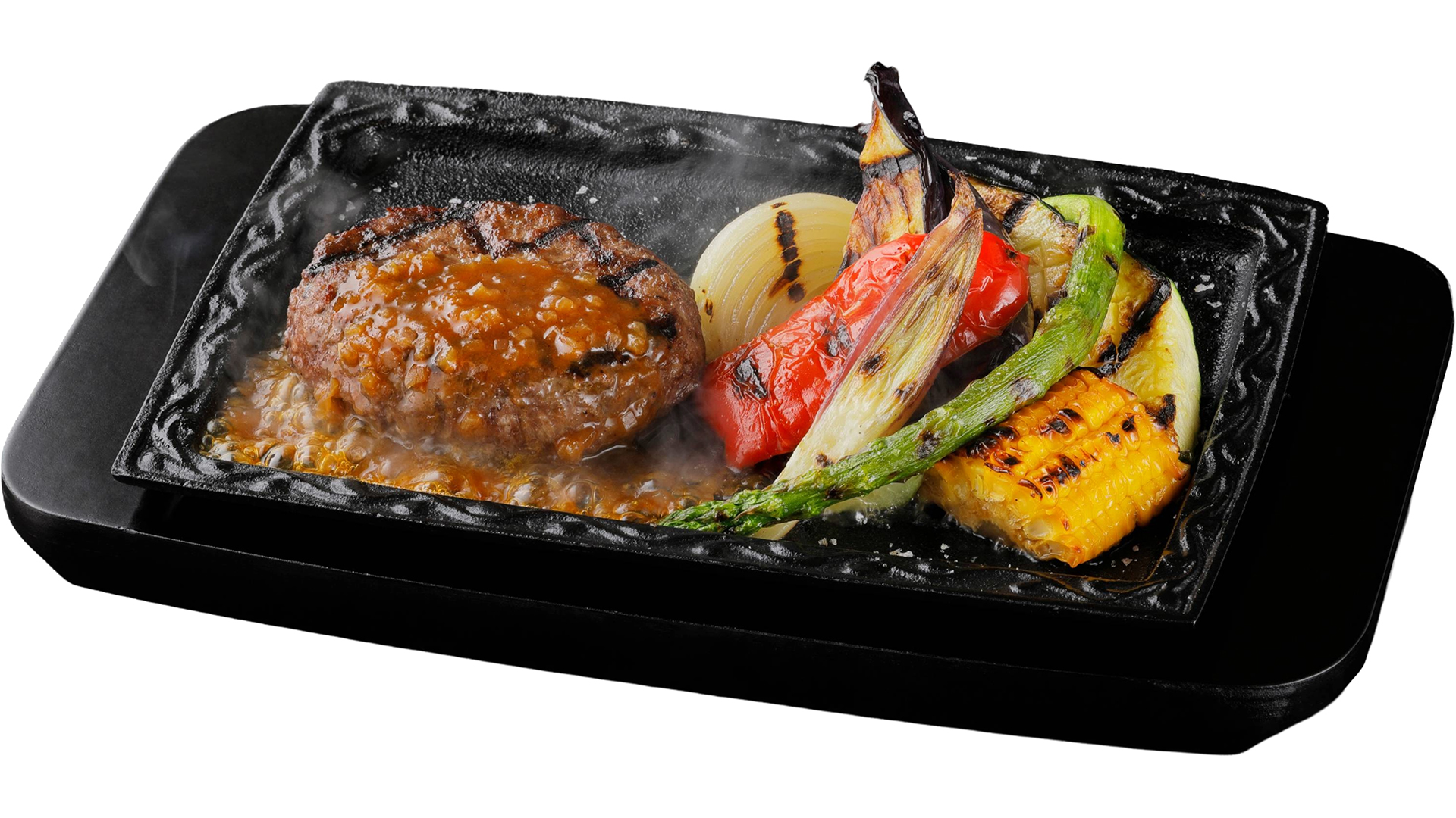 【炭焼き野菜店限定】ハンバーグと炭焼き野菜｜炭焼きレストランさわやか