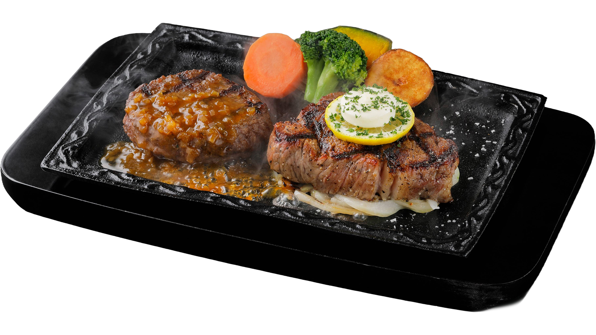 ハンバーグですさん専用 季節限定】ハンバーグと王道ステーキ｜炭焼きレストランさわやか